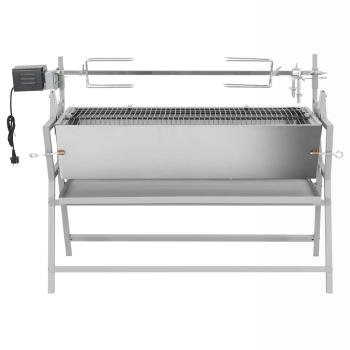 BBQ Grill mit Drehspieß Eisen und Edelstahl