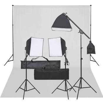 ARDEBO.de - Fotostudio-Set mit Beleuchtung und Hintergrund