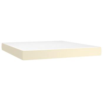 Boxspringbett mit Matratze Creme 180x200 cm Kunstleder