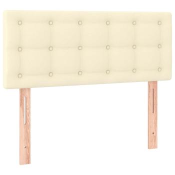 Boxspringbett mit Matratze Creme 90x190 cm Kunstleder