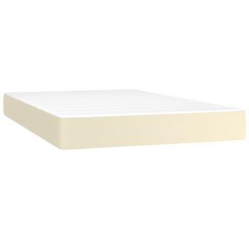 Boxspringbett mit Matratze & LED Creme 120x200 cm Kunstleder