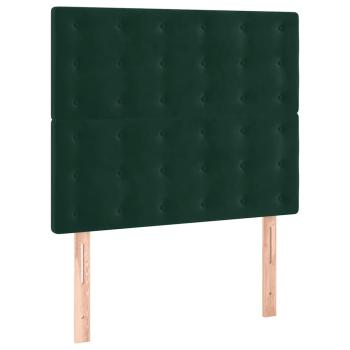 Boxspringbett mit Matratze Dunkelgrün 90x200 cm Samt