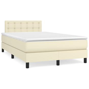 Boxspringbett mit Matratze Creme 120x200 cm Kunstleder