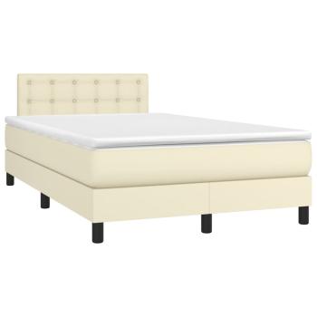 Boxspringbett mit Matratze Creme 120x200 cm Kunstleder