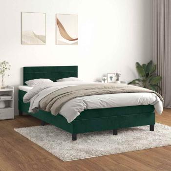 ARDEBO.de - Boxspringbett mit Matratze Dunkelgrün 120x200 cm Samt