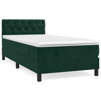Boxspringbett mit Matratze Dunkelgrün 80x200 cm Samt
