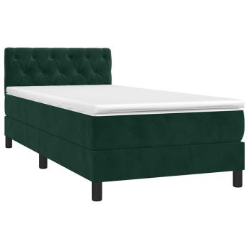Boxspringbett mit Matratze Dunkelgrün 80x200 cm Samt