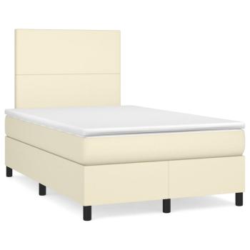 Boxspringbett mit Matratze Creme 120x200 cm Kunstleder