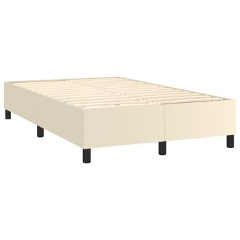 Boxspringbett mit Matratze Creme 120x200 cm Kunstleder