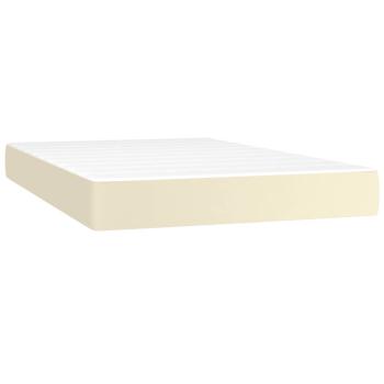 Boxspringbett mit Matratze Creme 120x200 cm Kunstleder