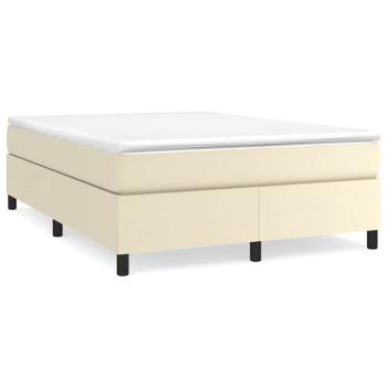 Boxspringbett mit Matratze Creme 140x190 cm Kunstleder