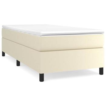 Boxspringbett mit Matratze Creme 90x190 cm Kunstleder