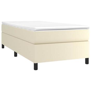 Boxspringbett mit Matratze Creme 90x190 cm Kunstleder