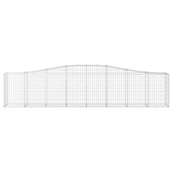 Gabione mit Hochbogen 400x50x80/100 cm Verzinktes Eisen