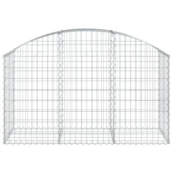 Gabione mit Hochbogen 150x50x80/100 cm Verzinktes Eisen