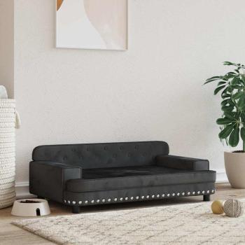 ARDEBO.de - Hundebett Schwarz 90x53x30 cm Samt