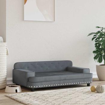 ARDEBO.de - Hundebett Dunkelgrau 90x53x30 cm Samt