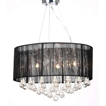 ARDEBO.de - Kristall Kronleuchter mit 85 echten Glas Kristallen schwarz