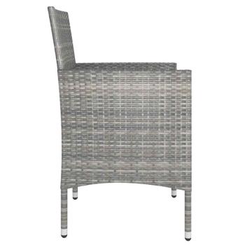 4-tlg. Gartenstuhl und Hocker Set Poly Rattan Grau