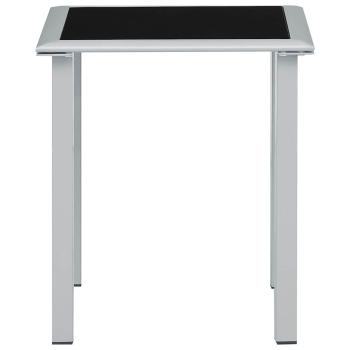 Gartentisch Schwarz und Silbern 41x41x45 cm Stahl und Glas