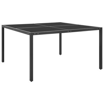 ARDEBO.de - Gartentisch Anthrazit 130x130x72 cm Stahl und Glas