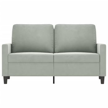 2-Sitzer-Sofa Hellgrau 120 cm Samt