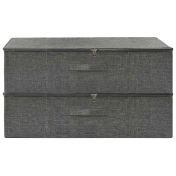 Aufbewahrungsboxen 2 Stk. Stoff 70x40x18 cm Anthrazit
