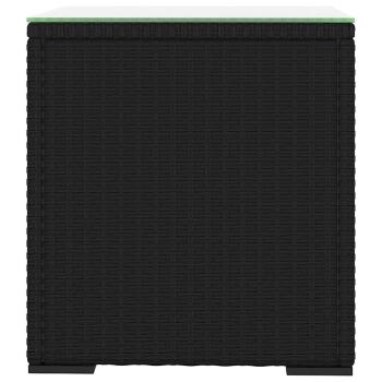 Beistelltisch Schwarz 40x37x40,5 cm Poly Rattan und Hartglas