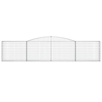 Gabione mit Hochbogen 400x30x80/100 cm Verzinktes Eisen