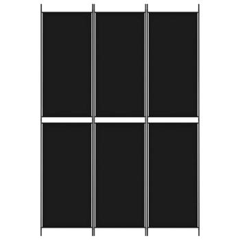 3-tlg. Paravent Schwarz 150x220 cm Stoff