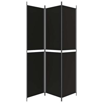 3-tlg. Paravent Schwarz 150x220 cm Stoff