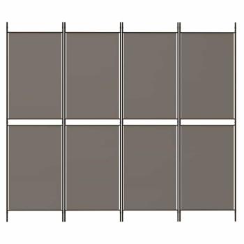 4-tlg. Paravent Anthrazit 200x200 cm Stoff