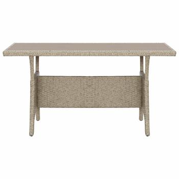 Gartentisch Grau 120x70x66 cm Poly Rattan
