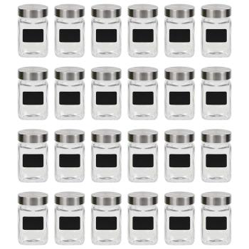 ARDEBO.de - Vorratsgläser mit Aufkleber 24 Stk. 300 ml