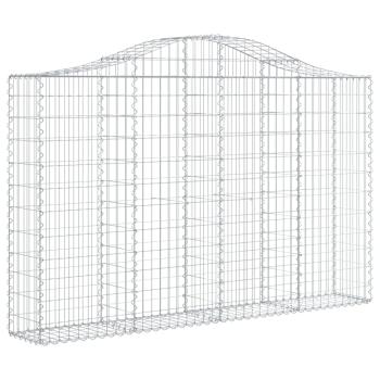 Gabione mit Hochbogen 200x30x120/140 cm Verzinktes Eisen