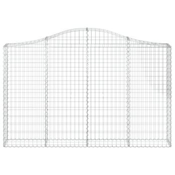 Gabione mit Hochbogen 200x30x120/140 cm Verzinktes Eisen
