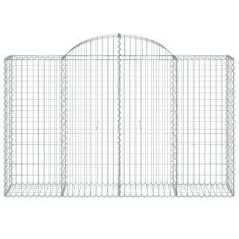 Gabione mit Hochbogen 200x50x120/140 cm Verzinktes Eisen