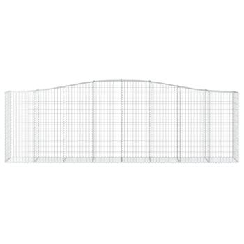 Gabione mit Hochbogen 400x50x120/140 cm Verzinktes Eisen