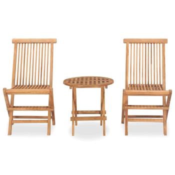 3-tlg. Garten-Essgruppe Klappbar Massivholz Teak