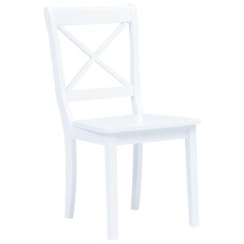 Esszimmerst?hle 2 Stk. Wei? Massivholz Gummibaum