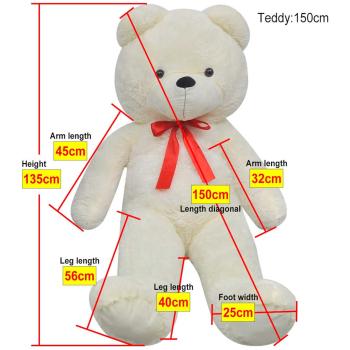 Weicher XXL-Plüsch-Teddybär Weiß 135 cm