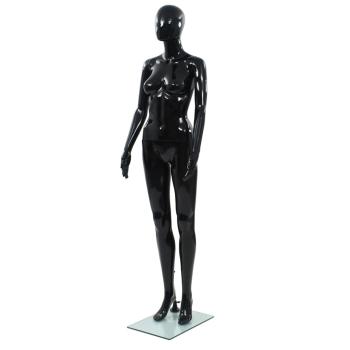 ARDEBO.de - Weibliche Schaufensterpuppe mit Glassockel Schwarz 175 cm