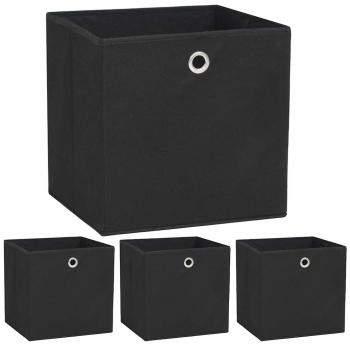 ARDEBO.de - Aufbewahrungsboxen 4 Stk. Vliesstoff 32x32x32 cm Schwarz