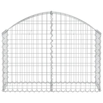 Gabione mit Hochbogen 100x30x60/80 cm Verzinktes Eisen