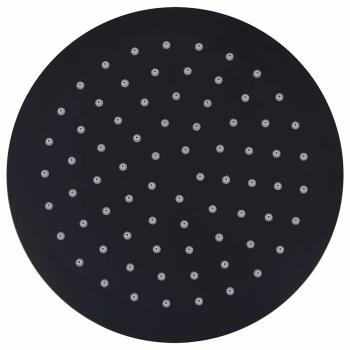 Regenbrause Edelstahl 20 cm Rund Schwarz