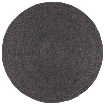 ARDEBO.de - Teppich Handgefertigt Jute Rund 180 cm Dunkelgrau