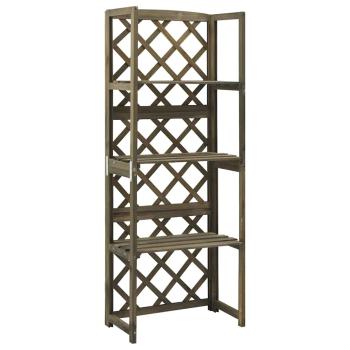 ARDEBO.de - Spalier mit Ablagen Grau 55x30x140 cm Massivholz Tanne
