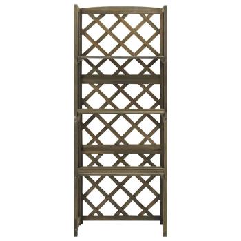 Spalier mit Ablagen Grau 55x30x140 cm Massivholz Tanne