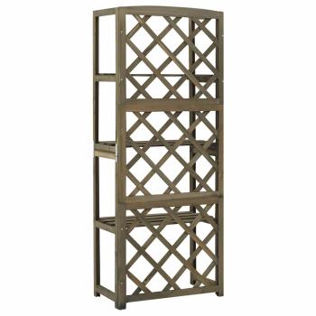 Spalier mit Ablagen Grau 55x30x140 cm Massivholz Tanne