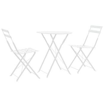 ARDEBO.de - 3-tlg. Bistro-Set Stahl Weiß